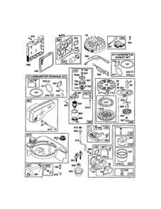 Carburetor/Rewind Starter/Flywheel Diagram and Parts List for 122T05-3846-EA  Briggs and Stratton Engine